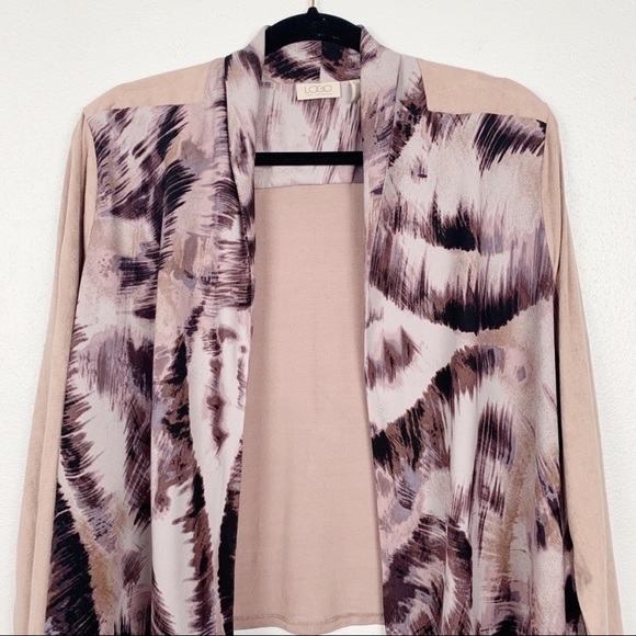 Logo Mixed Media Open Drape front Faux Sue… - Picture 4 of 10